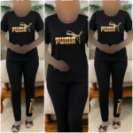 تیشرت و شلوار ورزشی زنانه طرح پوما ویسکوز الیزه فول کش سایز 38 تا 48