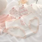 شورت زنانه عروسکی کبریتی نخی صورتی طرح خرگوش پک پنج تایی - تصویر 2