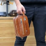 کیف دستی و دوشی چرم طبیعی گاوی دو خانه مدل شوزبگ - تصویر 13