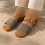 صندل دمپایی زنانه مدل ونوس طبی و راحت رنگ مشکی و خاکستری