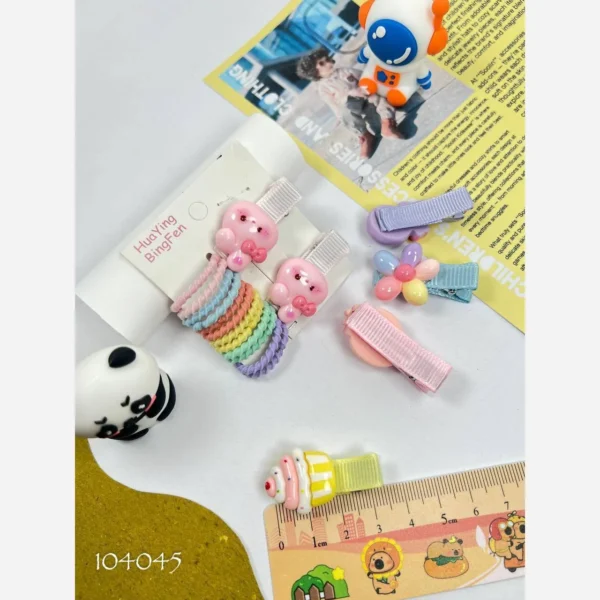 پک کش و گیره مو دخترانه (12 عدد کش و 2 عدد گیره انبری) - تصویر 4