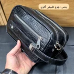کیف دستی و دوشی چرم طبیعی گاوی دو خانه مدل شوزبگ - تصویر 18