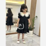ست 4 تیکه دخترانه پیراهن لنین به همراه کیف و 2 گیره مو سایز 2 تا 8 سال - تصویر 3