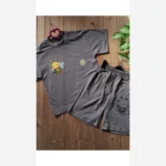 ست تیشرت و شلوارک دخترانه طرح زنبوری جنس پنبه لاکرا - تصویر 5