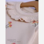 بلوز پاییزه دخترانه تونیک بافت طرح گلدار سایز 2 تا 6 سال - تصویر 2