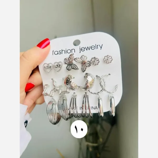 پک اقتصادی گوشواره مدل قلب 9 عددی - تصویر 11