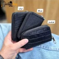 جاکارتی زیپدار چرم طبیعی گاوی مناسب آقایان و خانمها ابعاد 11 در 7 سانتیمتر - تصویر 8