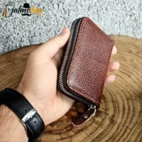 جاکارتی زیپدار چرم طبیعی گاوی مناسب آقایان و خانمها ابعاد 11 در 7 سانتیمتر - تصویر 14