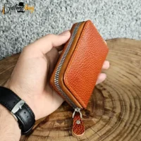 جاکارتی زیپدار چرم طبیعی گاوی مناسب آقایان و خانمها ابعاد 11 در 7 سانتیمتر - تصویر 3